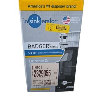 InSinkErator Badger 1XL Garbage Disposal 1/3 HP Gray Broken Tube New